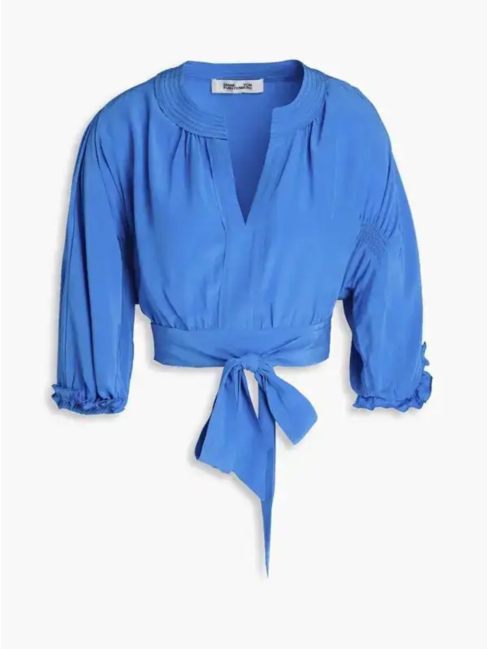 DVF Lucie Cropped Tie Front Blouse 4